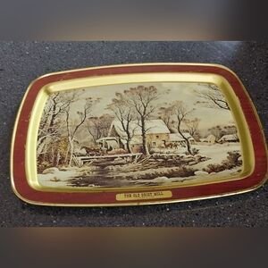 Currier and Ives The Old Grist Mill Tray